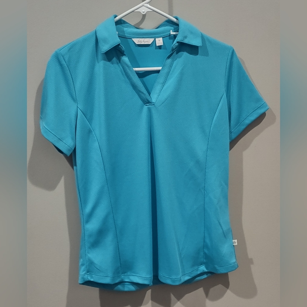 Lady Hagen Turquoise Women's Short-sleeved Golf Shirt Size S